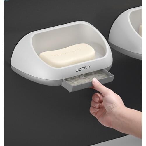 Bathroom Soap Holder Storage Box Drain Pan Shelf For Home Accessories Sets Dish Plastic Hand Sanitizer Bath Shower Wishes All
