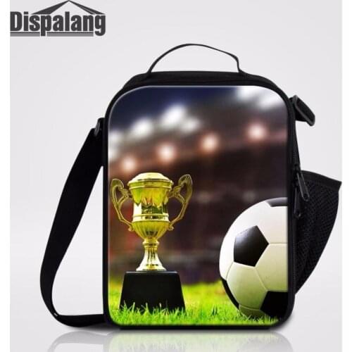 Dispalang New Lancheira Thermo Lunch Bags Soccers Printing Insulated Lunch Box For School Reusable Meak Package Kids Cooler Bag