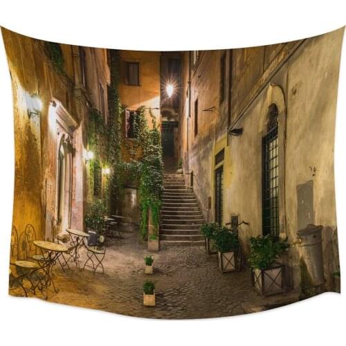 House Building Civil Nostalgic Houses Chair Italy Wall Tapestry Cover Beach Towel Picnic Yoga Mat Home Decoration