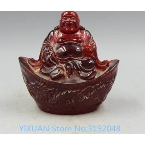 Artesanías antiguas únicas ámbar varios muebles para el hogar Succinum gold Buddha sit Home decoration