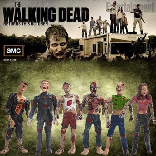 6PCS/lot Zombie The Walking Dead Dolls Action Figures Toys Static Model Of Movable Joints Scary Monster