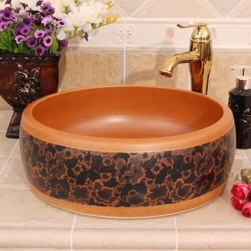 Europe Vintage Style Ceramic Art Basin Sink Counter Top Wash Basin Bathroom Sinks vanities traditional basin bowls