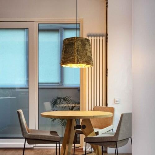 Chinese Featured Small Pendant Light Creative Restaurant Dining Table led Pendant Lamp Home Farmhouse Country Bark Hanging Light