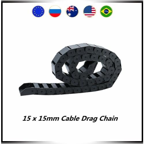 15 x 15mm 15*15mm L1000mm Cable Drag Chain Wire Carrier End Connectors Semi-enclosed For CNC Router Machine Tools