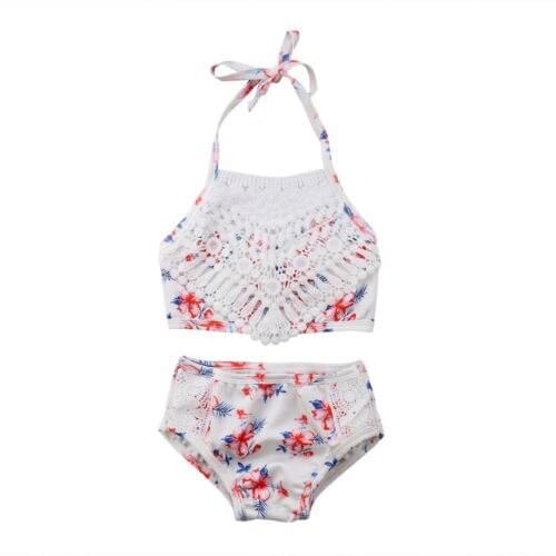 Lioraitiin New Fashion Infant Baby Girl Swimwear Lace Floral Swimwear Bathing Suit Swimsuit Beachwear Clothes US