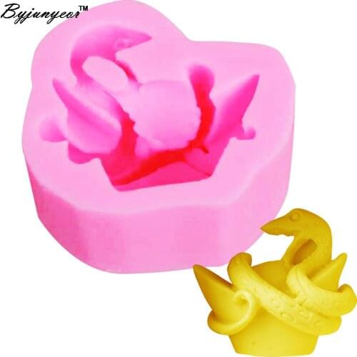 Byjunyeor M498 Snake UV Resin Silicone Mold Fondant Chocolate Candy Gumpaste Lollipop Crystal Epoxy Soft Clay Soap Moulds