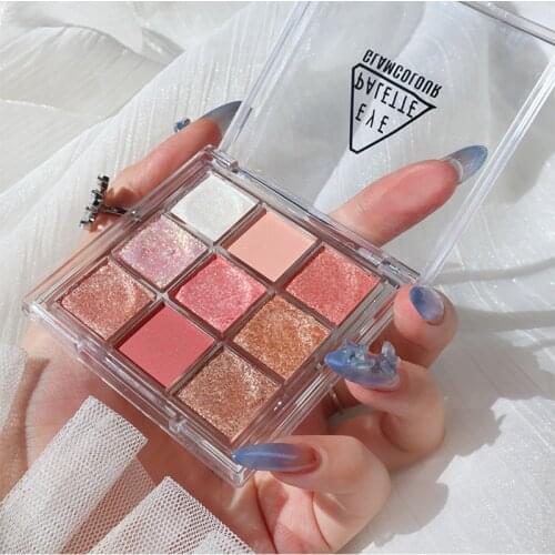 9 Color Matte Eye Shadow Palette Cosmetics Nude Makeup Pigment Pearle Glitter Highlight Shine Non-blooming Eyeshadows Gift TSLM4