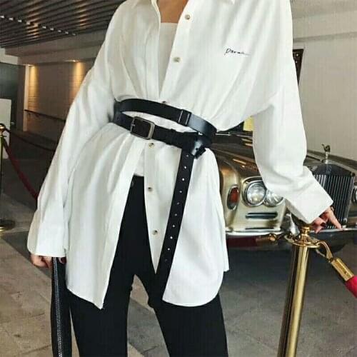 Fashion Belts Genuine Leather Long belts For Women Personality Waist Wide Black Tie-in Waist Belts Dress Bow tied cummerbunds