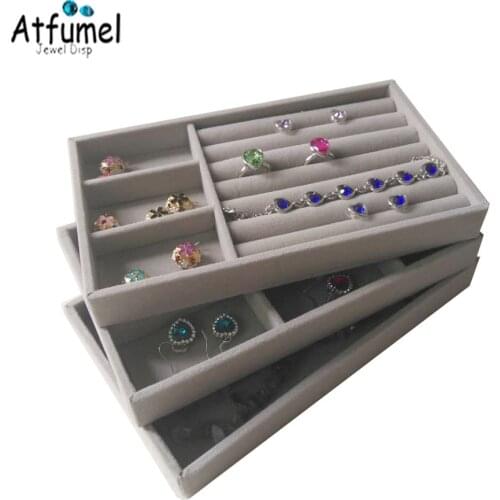 Fashion Earrings Holder Necklace Ring Pendant Bracelet Jewelry Display Tray Cabinet Jewelry Storage Case Wedding Ring Holder Box
