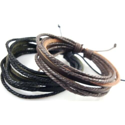 New Men Leather Bracelet New Minimalist Style Multi-layer Bracelet Ladies Men Charm Style Bracelet