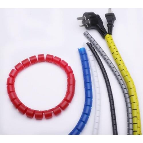 1Meter Cable Wire Wrap Organizer Spiral Tube Cable Winder Cord Protector Flexible Management Wire Storage Pipe