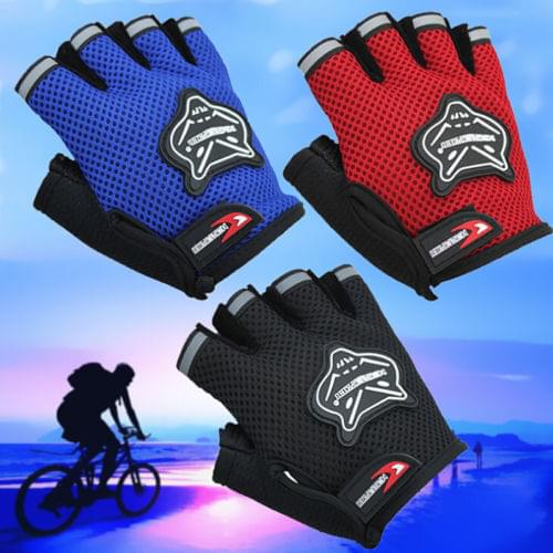 Men Children Bike Glove Outdoor Bicycle Motorcycle Sport Half Finger Gloves Soft Warm Mesh Gloves