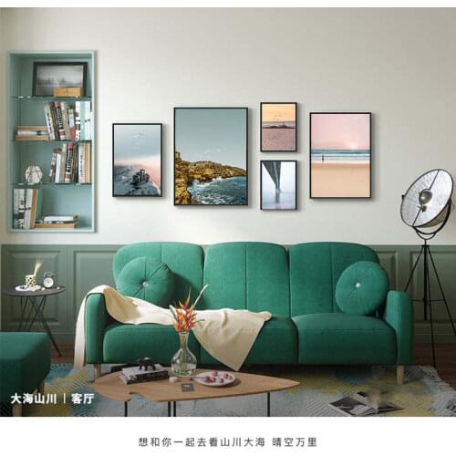 Nordic Poster Coastal Wave and Sea Sunset Bridge Wall Pictures For Living Room Posters Prints Wall Art Canvas Paintings Unframed