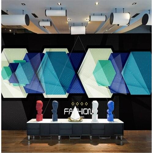 Drop Shipping Custom Photo Wallpaper 3d Stereo Irregular Geometric Graphics Mural Personality Bar KTV Hotel Studio Wallpaper