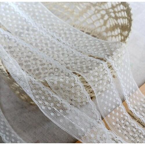 10 Meters 2.4cm Pretty Milk White Polyester Lace Ribbon Lace Applique Clothes Home Textiles Apparel Sewing Lace Fabric Lace Trim
