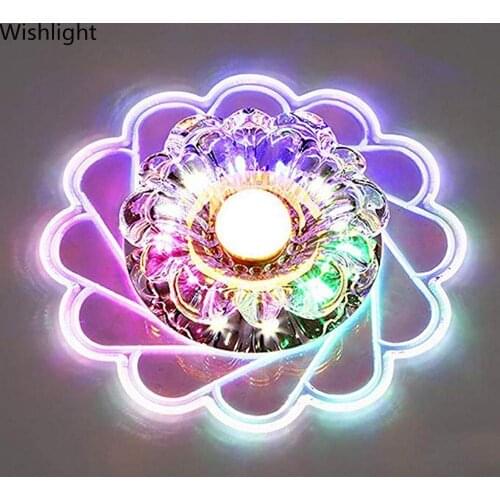 3/5w LED Lamp Crystal Ceiling Lamp Circular Mini Modern Light Rotunda Light for Living Room Aisle Corridor Kitchen