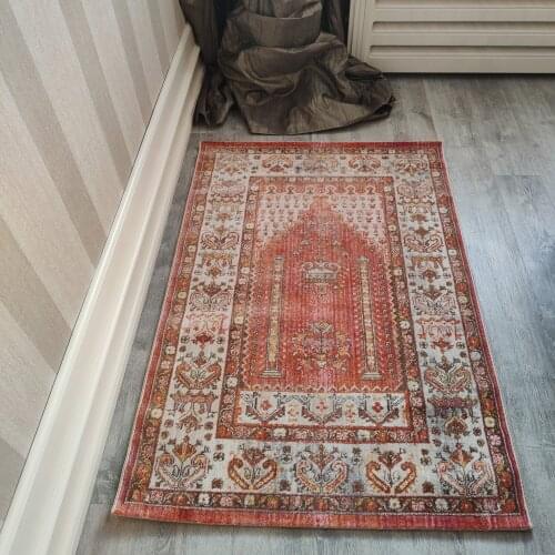 Vintage carpet for living room Persian Style Carpet for Bedroom Mat Slip-Resistant Area Rugs Ethnic high Technology 600.000 Point Density Woven Carpets easy-clean Prayer Carpet 80 x 125 cm