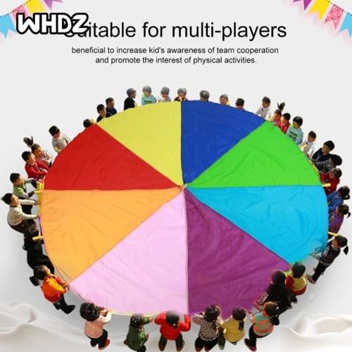 Diameter Outdoor Rainbow Umbrella Parachute Toy Jump-Sack Ballute Play Teamwork Game Toy For Kids Gift Hot Sale 2M/3M/3.6M/6M