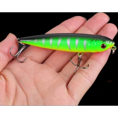 1Pcs 8cm 10g Topwater Wobbler 3D Eyes Fishing Lure Minnow Hard Bait 3 Fish Hooks CrankFish Bait Floating Fishing Tackle