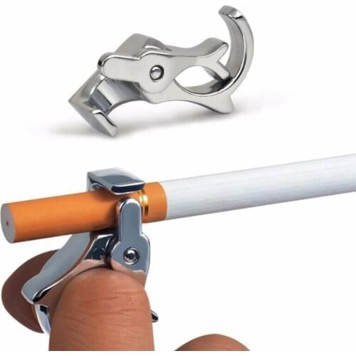 High Quality Zinc Alloy Cigarette Tobacco Finger Ring Hand Rack Smoking Clip Sigarette Filter Holder Cigarette Accessories