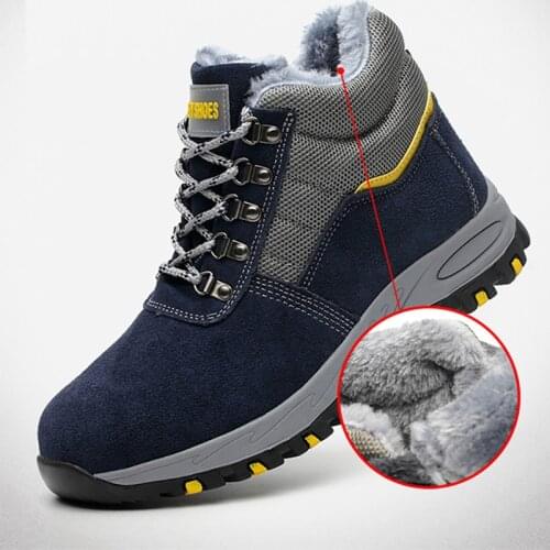 Winter Male Adult Anti-Puncture Indestructible Working Sneakers Steel Toe Safety Shoes