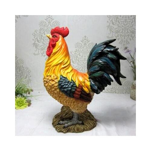 Gold yellow chicken Big cock animal appearance animal ornament type desktop Golden decoration wedding gift Art Decorative home