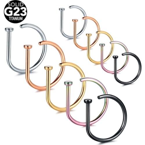 1Pc Implant Grade Titanium Lip Piercing Oreja Helix Cartilage Earring Labret Nose Ring Septum Clicker Clip On Hoop Jewelry