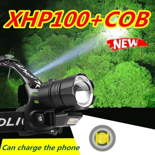 800000lm XHP100 COB led headlight most powerful usb Headlamp 18650 rechargeable head flashlight hunting Headlights head lamp