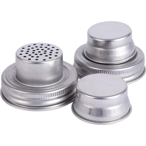 Mason Jar Shaker Lids 2 Pack Shake Cocktails or Your Best Dry Rub - Mix Spices, Dredge Flour, Sugar & More - Fits Any Regular Mo
