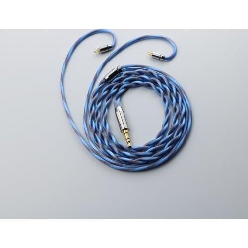 2 cores Copper and silver Mixed earphone LITZ design upgrade cable HIFI balanced line with MMCX/0.78 2PINfor LZ A7 KXXS ZAX MK3