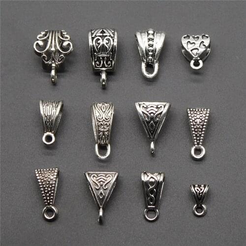 20pcs Bail Beads Connector Charm Antique Silver Color Bail Beads Charm Jewelry Findings Bail Beads Charm Connector