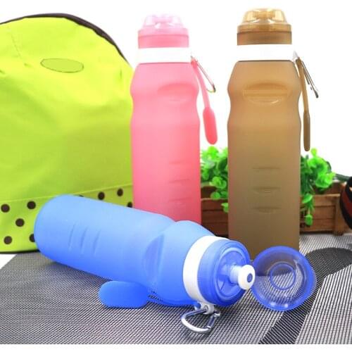 2018 New Arrival 600ML Collapsible Silicone Water Bottle Sport Picnic Climbing Portable Foldable Outdoor Kettle