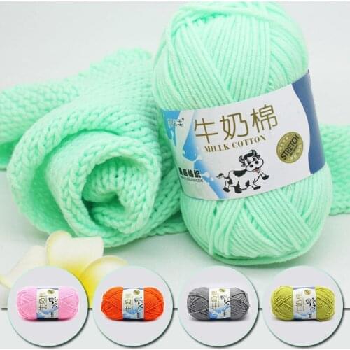 5PCS=250g Milk Cotton Yarn For Sweater Thick Knitting Sweater Blanket Super Lot soft baby Crochet DIY Cotton Milk Baby Yarn Wool