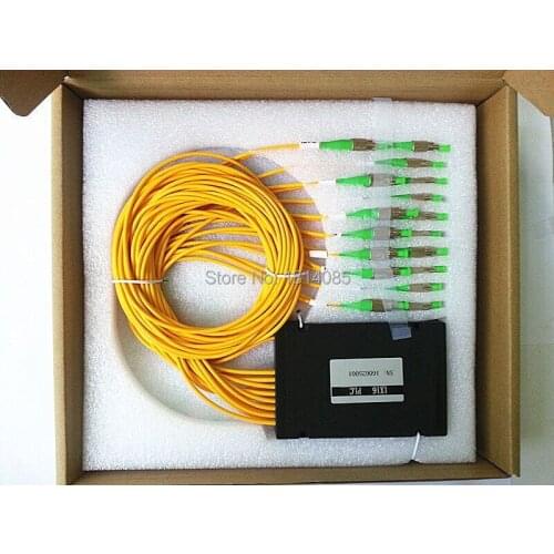 5Pieces/lot CATV PLC1X16 fiber splitter FC/APC PLC Splitter Module SM 1M ABS BOX