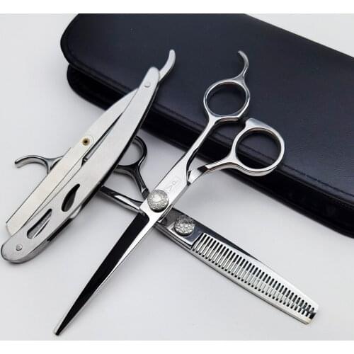6 Inch Right-Hand Stainless Professional Hairdressing Scissors Straight Shears Thinning Shears Barber Shop Salon Hair Scissors
