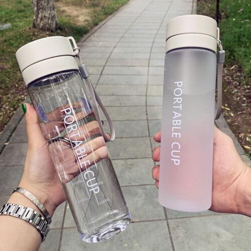 600ml/800ml Portable Transparent Dull Polish PC Sport Water Bottle