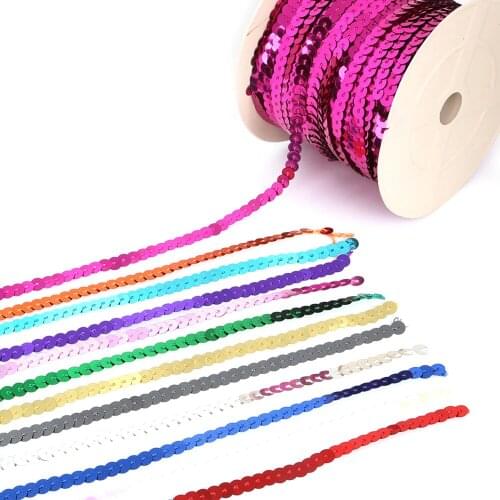 6mm Loose Round Flat Sequins 100yards/roll Laser Giltter Paillettes Sequins Crafts Sewing On Cloth Decor Accessory Sequin Trim