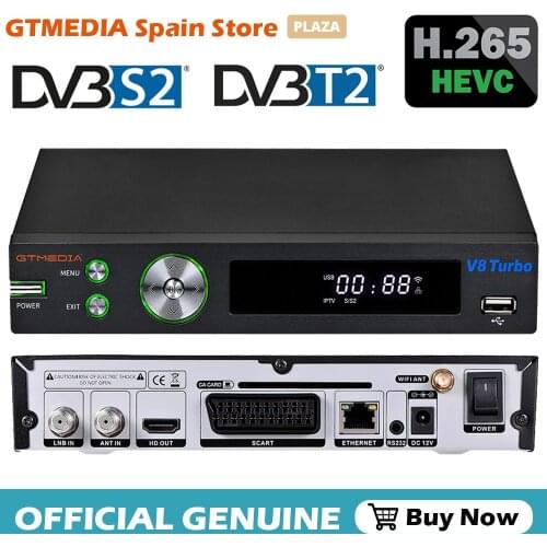 GTmedia V8 Turbo Satellite TV Receiver 1080P FHD DVB-S2 T2 Cable Turner H.265 2.4G WIFI Support M3U Ccam CA Card Slot, TV BOX