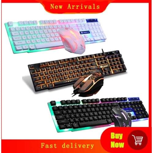 GTX300 USB Wired 104 Keys RGB Backlight Ergonomic Gaming Mouse Keyboard Combos Set