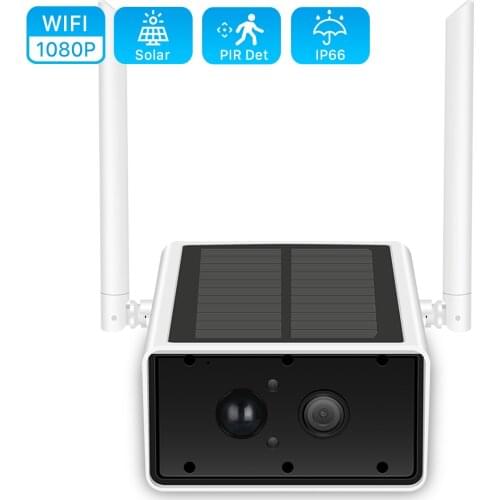 Solar WiFi IP Camera 1080P HD Outdoor Charging Battery Wireless Security Camera PIR Motion Detection CCTV Bullet Surveillance
