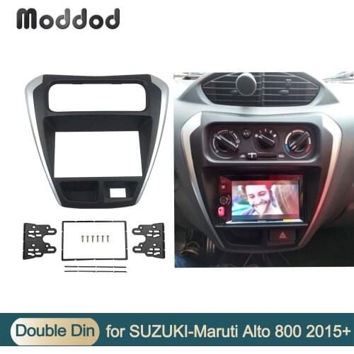 Double Din Fascia Radio DVD Stereo CD Panel Dash Mounting Installation Trim KitFace Frame Bezel For 2014 Suzuki Alto 800