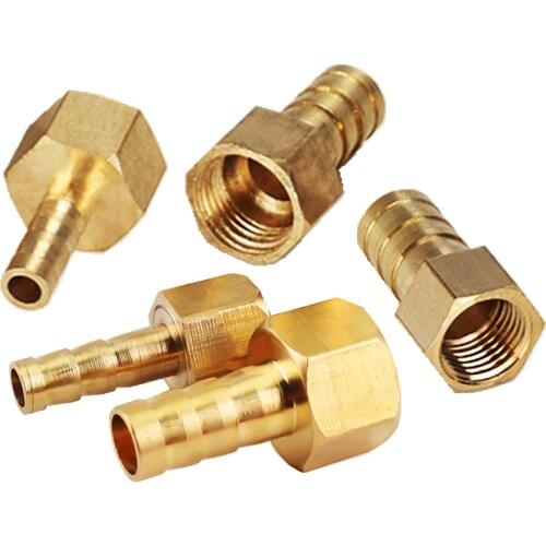 Brass Hose Fitting 6/8/10/12/14/16/19mm Barb Tail 1/8" 1/4" 3/8" 1/2" 3/4" BSP Female Thread Copper Coupler Adapter Connector