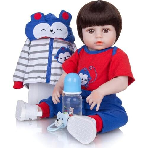Many different styles bebe reborn doll 19 inch full silicone vinyl body reborn baby doll alive boy girl newborn doll toys gift