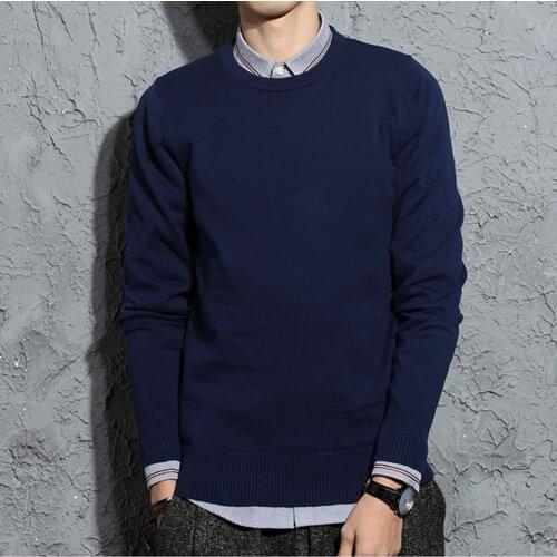100% cotton pullover sweater men warm clothes 2020 autumn winter mens jumper sweter pull man sweater