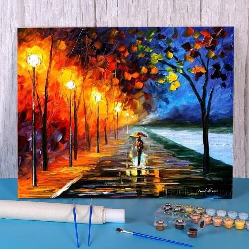 At The Lake DIY Painting By Numbers Complete Kit Oil Paints 50*70 Boards By Numbers Home Decor Adults Drawing