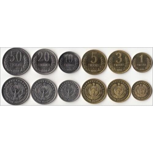 Uzbekistan 6 Pieces Set Coins Asia New Original Coin Unc Collectible Edition Real Rare Commemorative Random Year