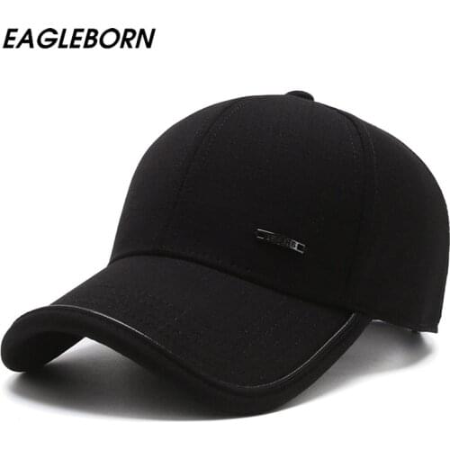 New Autumn Men Baseball Cap Black Hat Dad Hat High Quality Middle-aged Elderly Baseball Cap Men Casual Classic Hat Solid Caps