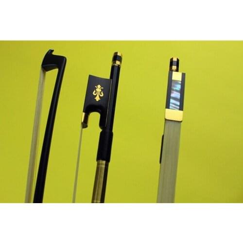 New black Carbon fiber violin bow 4/4 size, white horse hair professional violin parts, Free Shipping