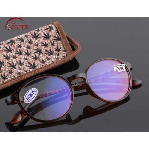 = Scober Anti-blue Reading Glasses Ultra-light Tr90 Leopard Frame Eyeglasses Spectacles Book Tv Pc +0.5 +0.75 +1 +1..25 To +6