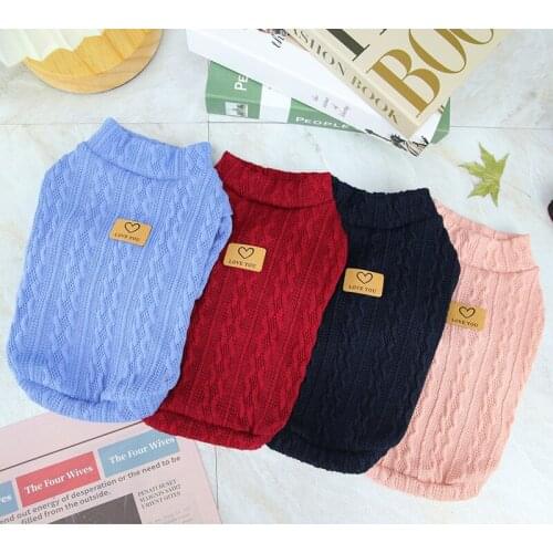 10PC/Lot Warm Dog Sweaters Autumn Winter Pet Dog Clothes for Small Dog Coats Chihuahua Woolen Jacket Outfits